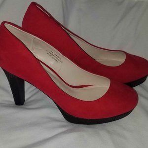 Women's Red Suede Pumps